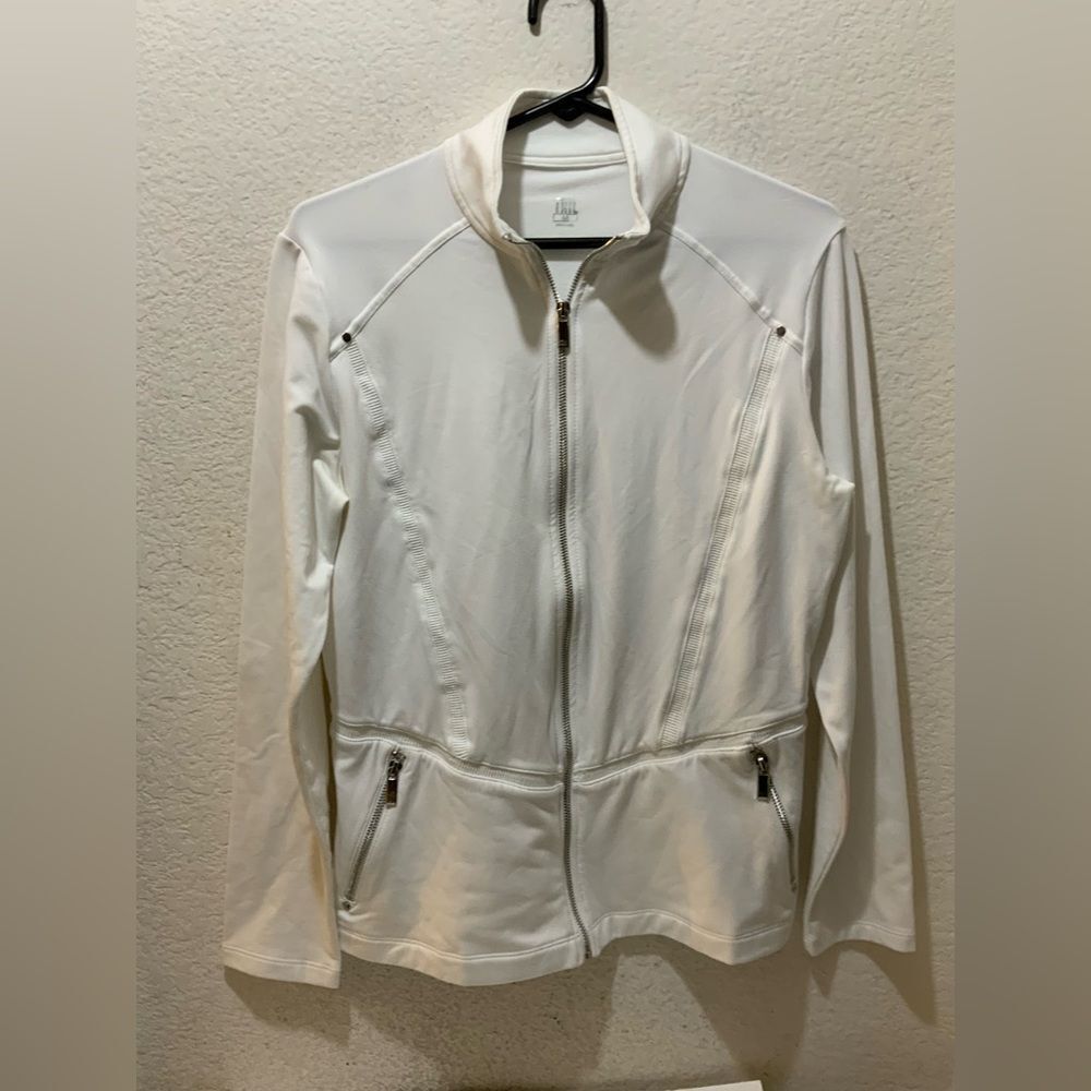 Tail full zipper light weight jacket white size M